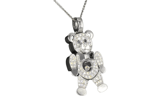 Pendentif Chopard Happy Diamonds - Pendentif Teddy Bear en or jaune 18 carats et diamants 58 Facettes 4142