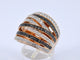 Bague 54 Bague en or rose 18 carats sertie de diamants blancs et noirs 58 Facettes 2179