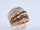 Bague 54 Bague en or rose 18 carats sertie de diamants blancs et noirs 58 Facettes 2179