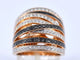 Bague 54 Bague en or rose 18 carats sertie de diamants blancs et noirs 58 Facettes 2179