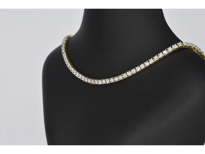 Collier Collier en or jaune 14 carats serti de diamants 3,50 ct 58 Facettes 2184