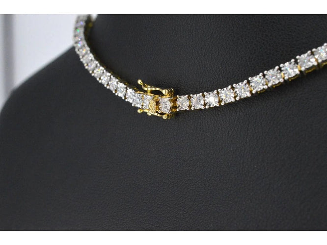 Collier Collier en or jaune 14 carats serti de diamants 3,50 ct 58 Facettes 2184