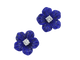 Boucles d'oreilles Boucles d'oreilles fleur bleue en or blanc 14 carats et diamants 58 Facettes 2263