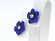 Boucles d'oreilles Boucles d'oreilles fleur bleue en or blanc 14 carats et diamants 58 Facettes 2263