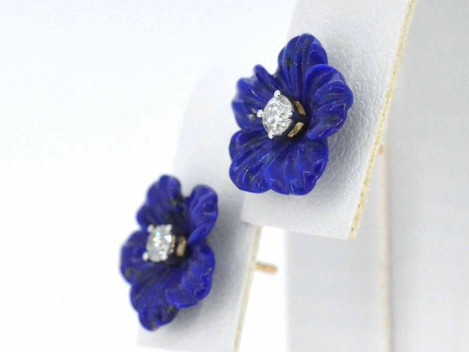 Boucles d'oreilles Boucles d’oreilles fleur en or blanc 14 carats avec diamants 58 Facettes 2264