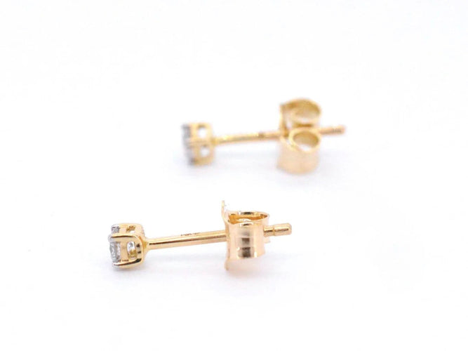 Boucles d'oreilles Boucles d’oreilles en or jaune 14 carats serties de diamants 58 Facettes 2267
