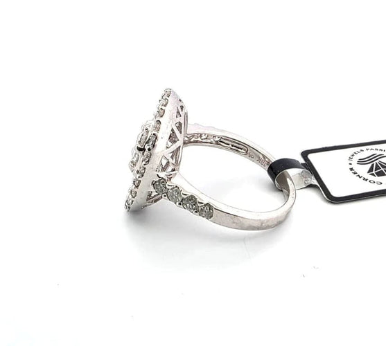 Bague 54 Bague en or blanc 18 carats sertie de diamants 2,80 ct 58 Facettes