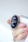 Bague 61 Bague navette XVIIIe siècle en or rose, argent, émail bleu et diamants 58 Facettes