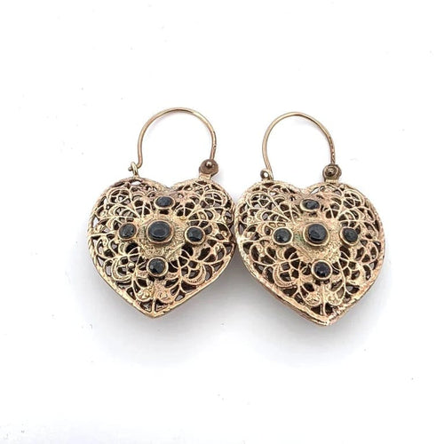 Boucles d'oreilles Boucles d'oreilles couronne en or jaune et saphirs 58 Facettes