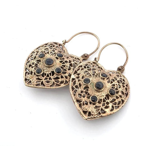 Boucles d'oreilles Boucles d'oreilles couronne en or jaune et saphirs 58 Facettes