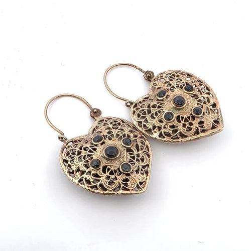 Boucles d'oreilles Boucles d'oreilles couronne en or jaune et saphirs 58 Facettes