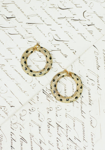 Boucles d'oreilles Fred - Boucles d'oreilles Pattes de Panthère en or jaune et émail noir 58 Facettes