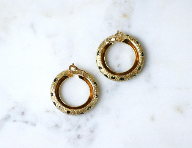 Boucles d'oreilles Fred - Boucles d'oreilles Pattes de Panthère en or jaune et émail noir 58 Facettes