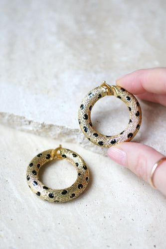 Boucles d'oreilles Fred - Boucles d'oreilles Pattes de Panthère en or jaune et émail noir 58 Facettes