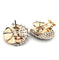 Boucles d'oreilles Boucles d’oreilles couronne en platine et or avec diamants 58 Facettes