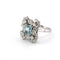 Bague 57 Bague vintage en or blanc 18 carats avec aigue-marine et diamants 58 Facettes