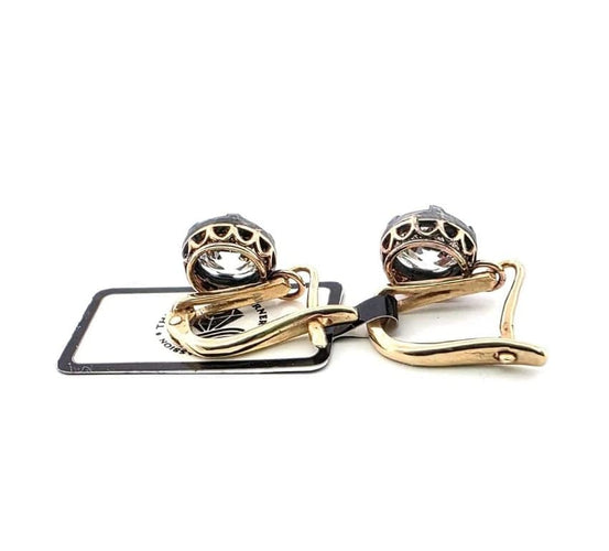 Boucles d'oreilles Boucles d'oreilles en or et argent bruni avec diamants taille ancienne 1,90 ct 58 Facettes