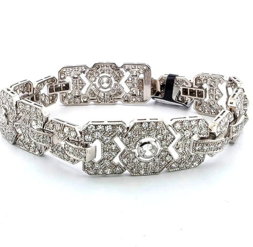 Bracelet Bracelet Art déco en platine avec diamants 58 Facettes