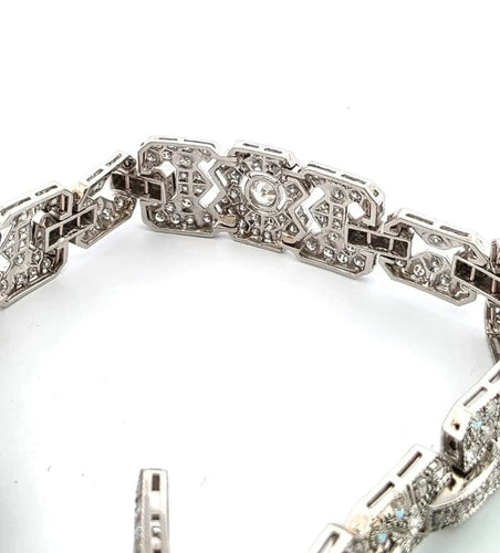 Bracelet Bracelet Art déco en platine avec diamants 58 Facettes