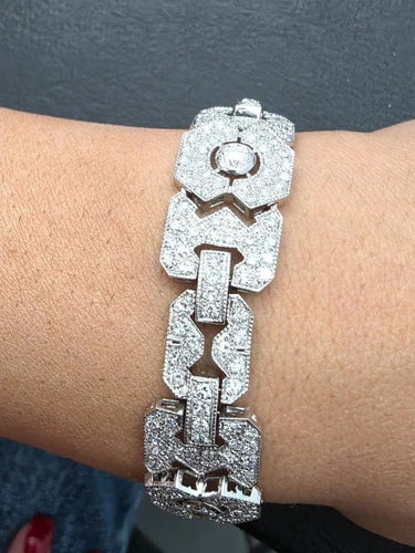 Bracelet Bracelet Art déco en platine avec diamants 58 Facettes