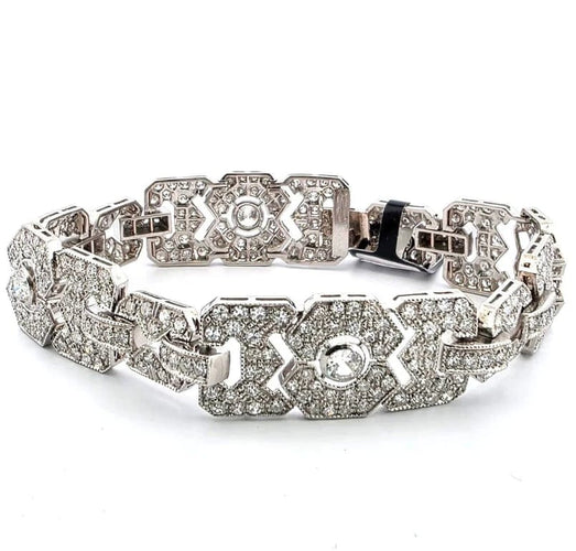 Bracelet Bracelet Art déco en platine avec diamants 58 Facettes