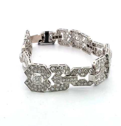 Bracelet Bracelet Art déco en platine avec diamants 58 Facettes