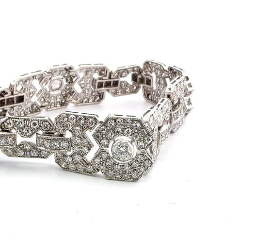 Bracelet Bracelet Art déco en platine avec diamants 58 Facettes