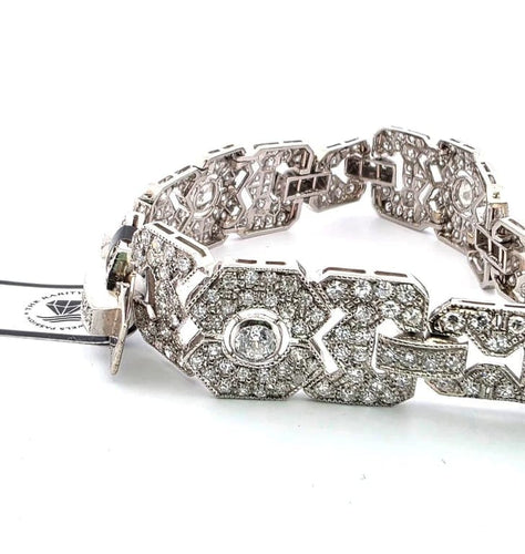 Bracelet Bracelet Art déco en platine avec diamants 58 Facettes