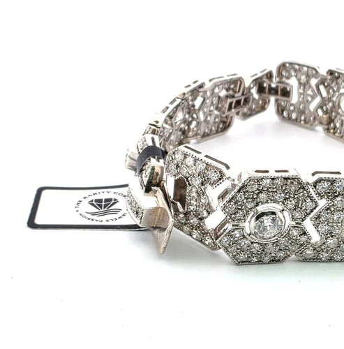 Bracelet Bracelet Art déco en platine avec diamants 58 Facettes
