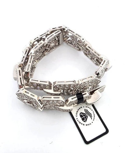 Bracelet Bracelet Art déco en platine avec diamants 58 Facettes