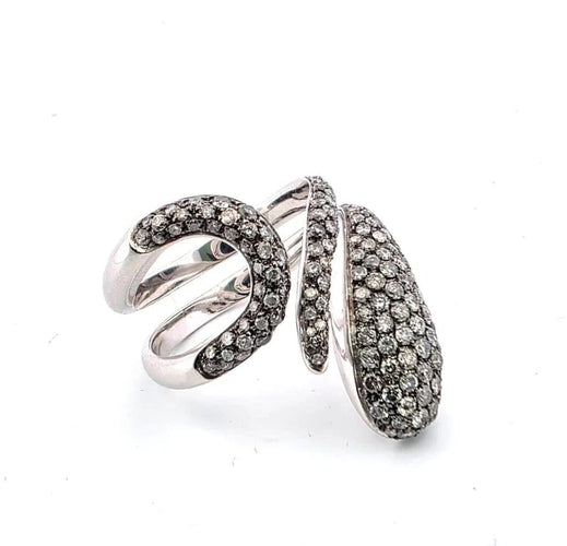 Bague 61 Bague en or blanc pavée de diamants 58 Facettes