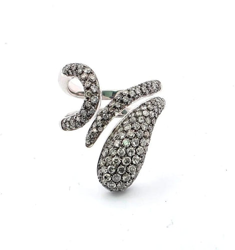 Bague 61 Bague en or blanc pavée de diamants 58 Facettes