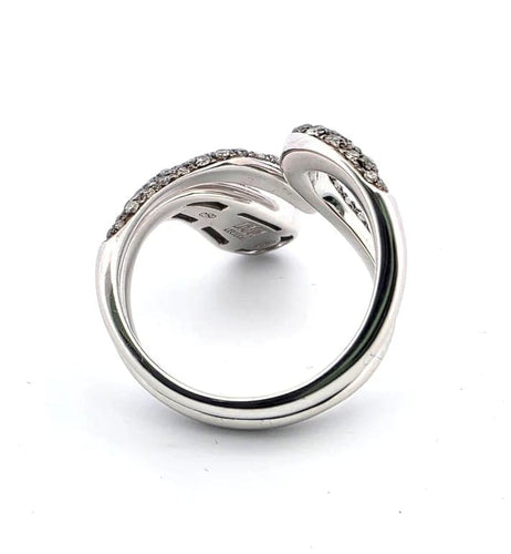 Bague 61 Bague en or blanc pavée de diamants 58 Facettes