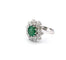 Bague 52 Bague en or blanc avec émeraude et diamants 58 Facettes