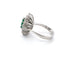 Bague 52 Bague en or blanc avec émeraude et diamants 58 Facettes