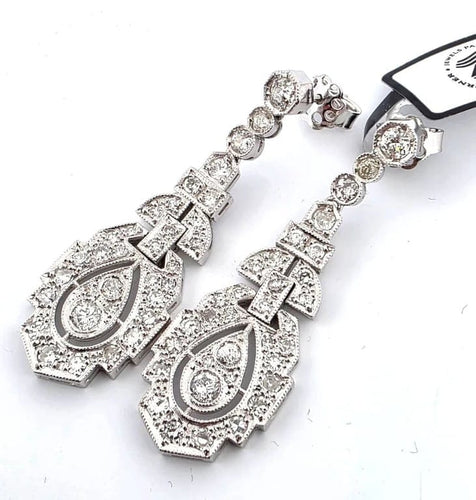 Boucles d'oreilles Boucles d'oreilles en platine serties de diamants 58 Facettes
