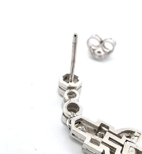 Boucles d'oreilles Boucles d'oreilles en platine serties de diamants 58 Facettes