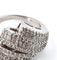 Bague 54 Bague en or blanc sertie de diamants taille brillant et baguette 58 Facettes