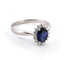 Bague 56 Bague en or blanc 18 carats sertie de saphirs et diamants 58 Facettes