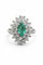 Bague 55 Bague Art déco en or blanc 750 avec diamants et émeraude marquise 58 Facettes 50360