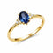 Bague 55 Bague en or jaune 750 avec saphir de Ceylan et diamants 58 Facettes 50364