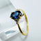 Bague 55 Bague en or jaune 750 avec saphir de Ceylan et diamants 58 Facettes 50364
