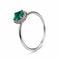 Bague 55 Bague - Halo en or blanc 18 carats, émeraude et diamants 58 Facettes 50363