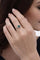 Bague 55 Bague - Halo en or blanc 18 carats, émeraude et diamants 58 Facettes 50363
