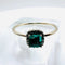 Bague 55 Bague - Halo en or blanc 18 carats, émeraude et diamants 58 Facettes 50363