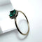 Bague 55 Bague - Halo en or blanc 18 carats, émeraude et diamants 58 Facettes 50363