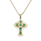 Pendentif Pendentif croix en or jaune 18 carats et émeraudes 58 Facettes 50353