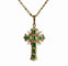 Pendentif Pendentif croix en or jaune 18 carats et émeraudes 58 Facettes 50353