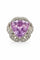 Bague 52 Bague en platine à kunzite rose-lilas et diamants 58 Facettes 50366