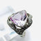 Bague 52 Bague en platine à kunzite rose-lilas et diamants 58 Facettes 50366